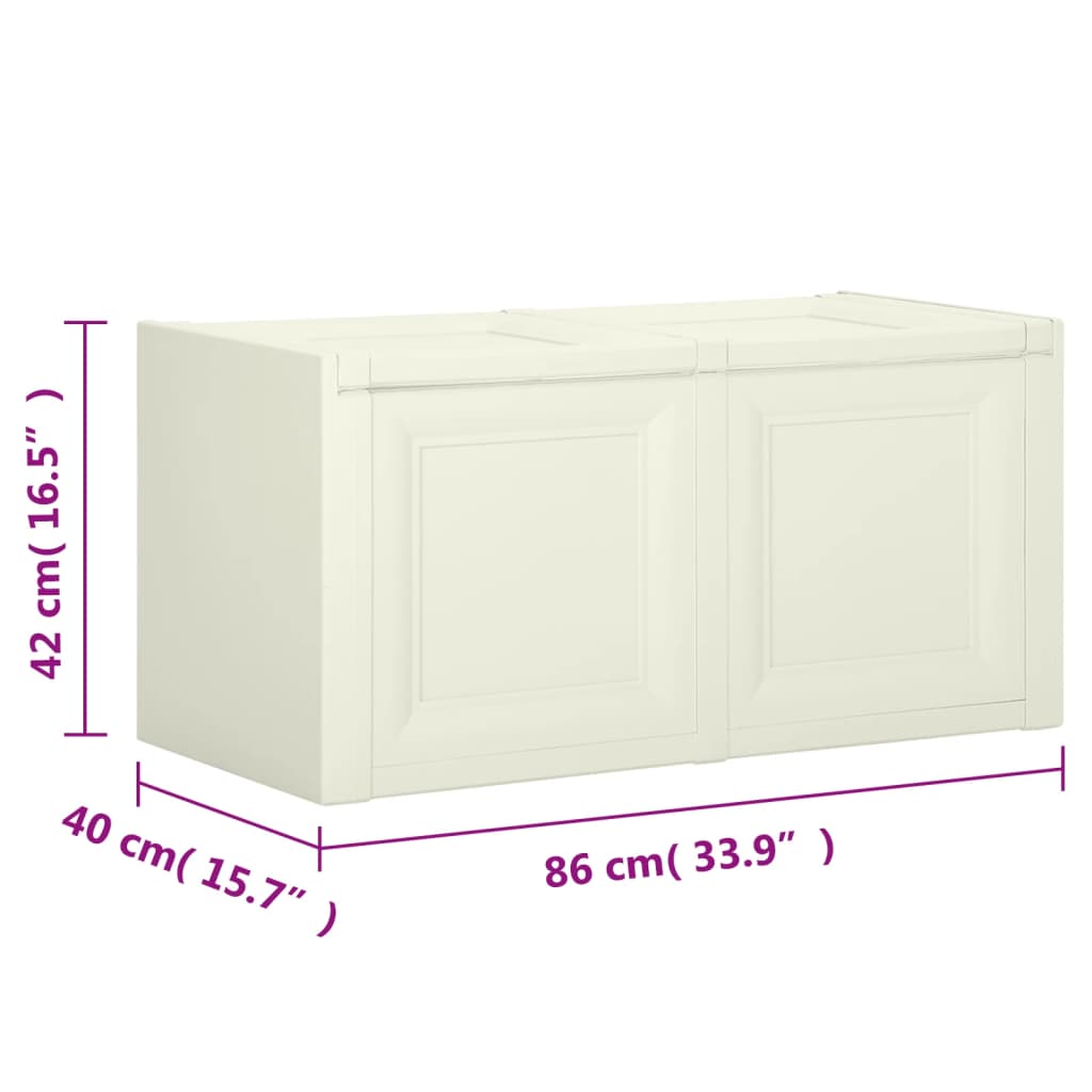 vidaXL mantu kaste, 86x40x42 cm, 85 L, vaniļas saldējuma krāsā
