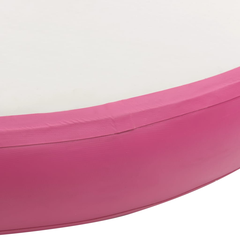 vidaXL piepūšams vingrošanas matracis ar pumpi, 100x100x20cm, rozā PVC