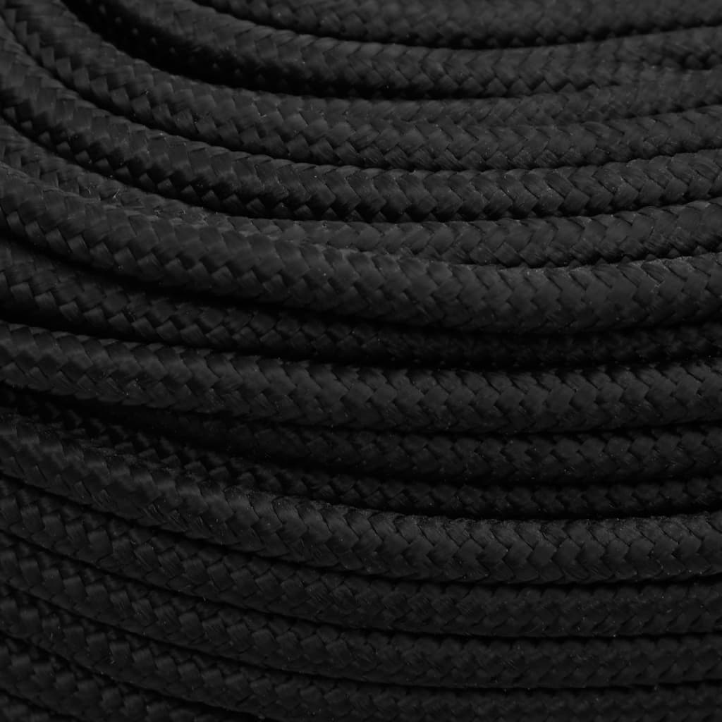 vidaXL laivu virve, melna, 6 mm, 250 m, polipropilēns