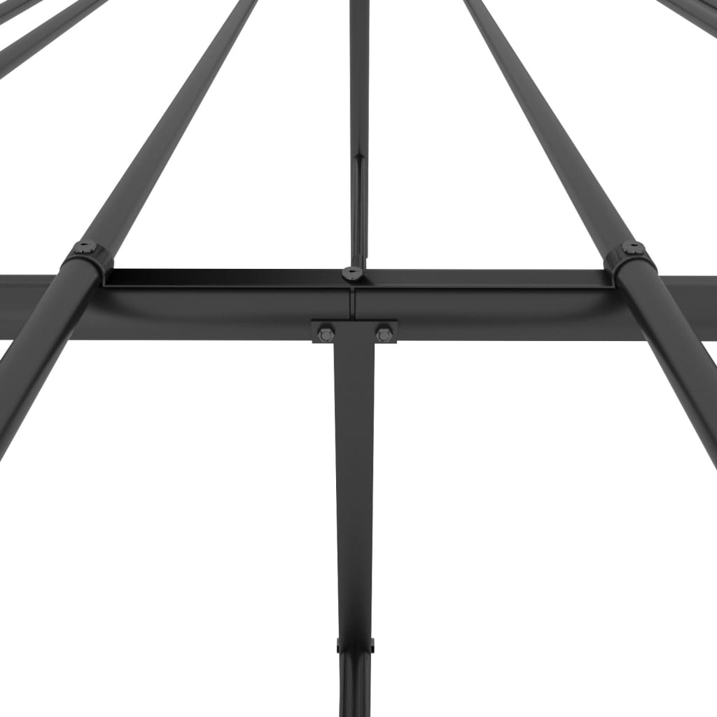 vidaXL gultas rāmis ar galvgali, melns metāls, 140x200 cm