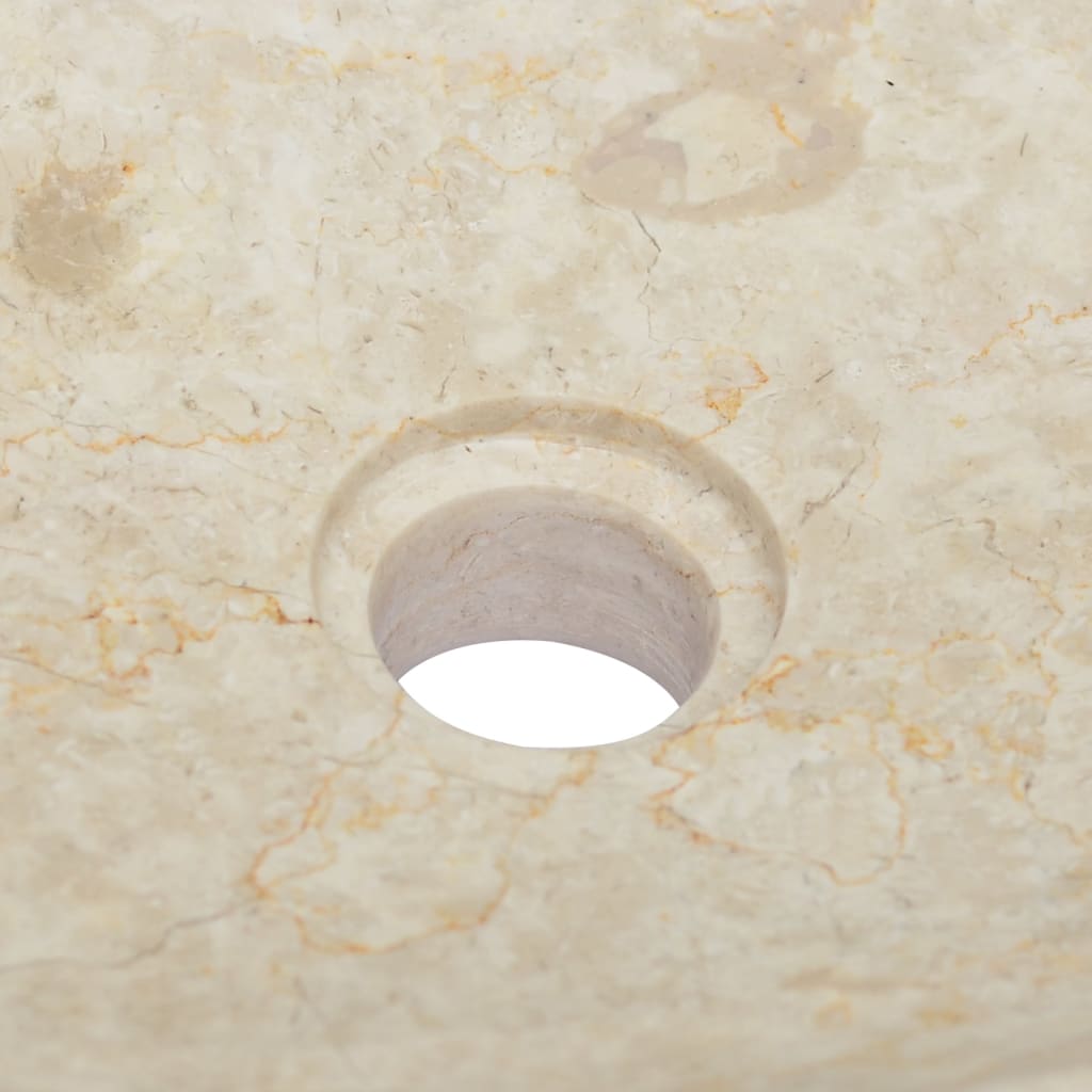 vidaXL izlietne, 50x35x10 cm, krēmkrāsas marmors