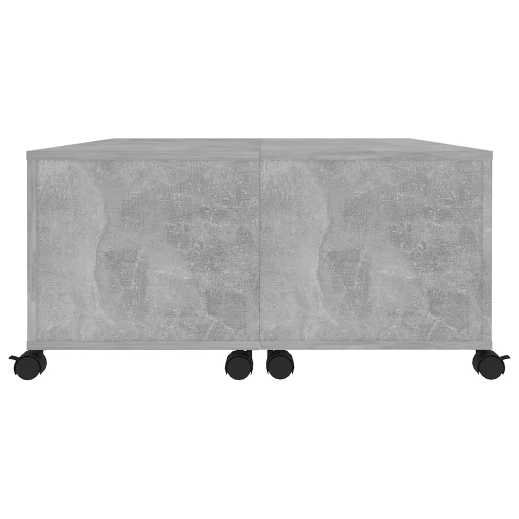 vidaXL kafijas galdiņš, betona pelēks, 75x75x38 cm, skaidu plāksne