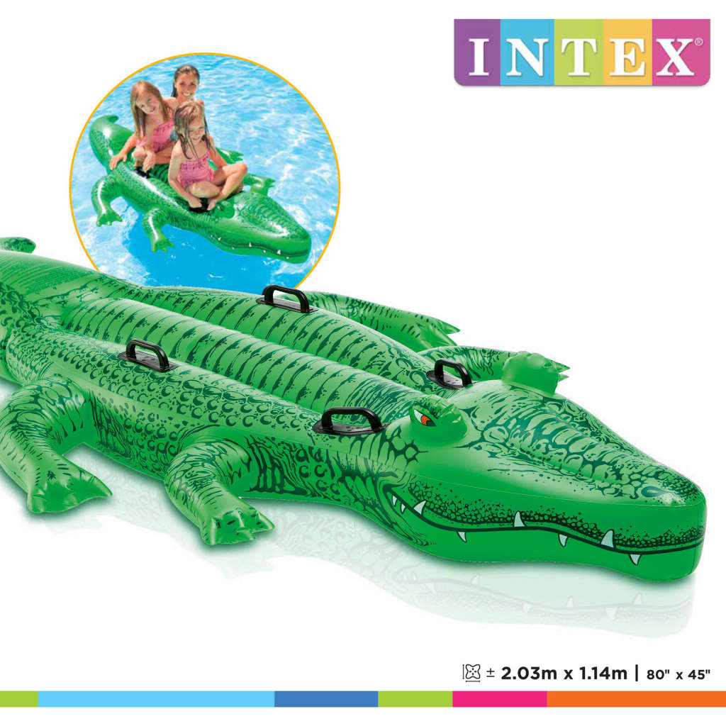 Intex piepūšamais matracis, krokodila forma, 203x114 cm