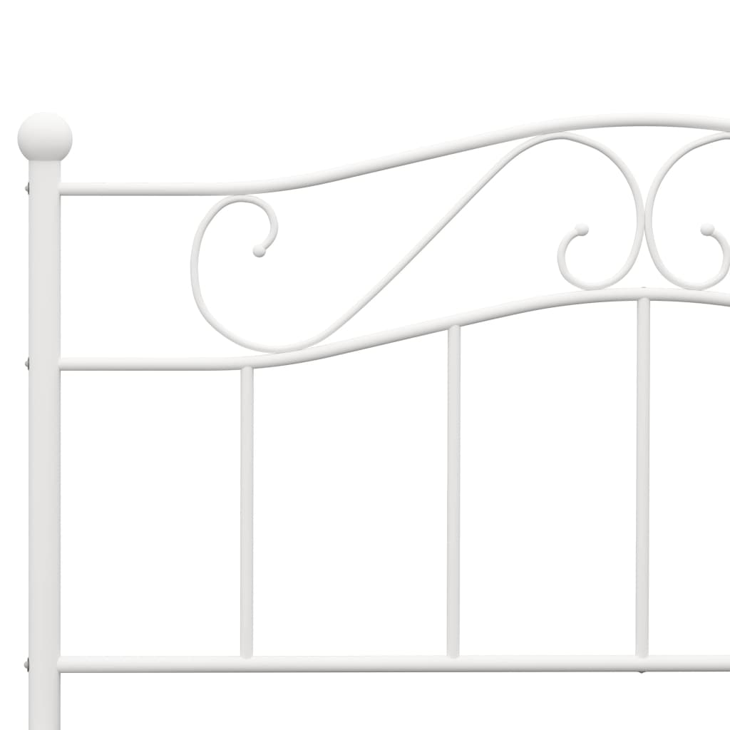 vidaXL gultas rāmis, balts metāls, 120x200 cm