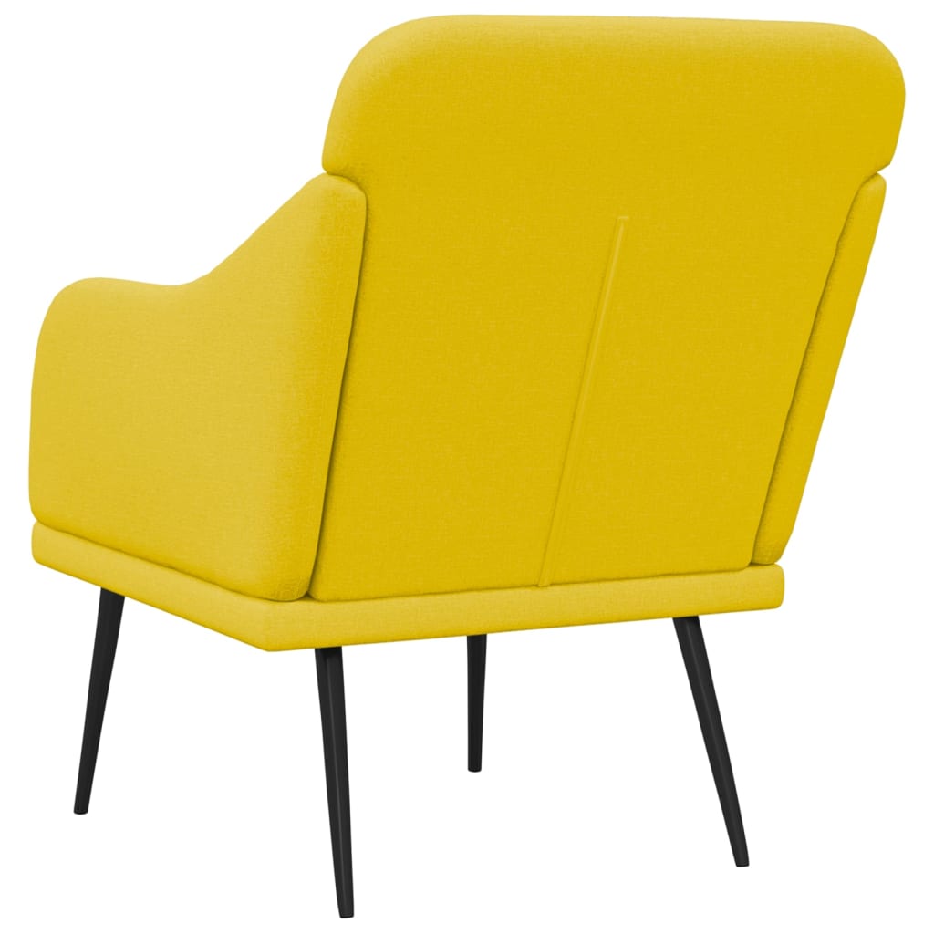 vidaXL atpūtas krēsls, gaiši dzeltens, 63x76x80 cm, audums