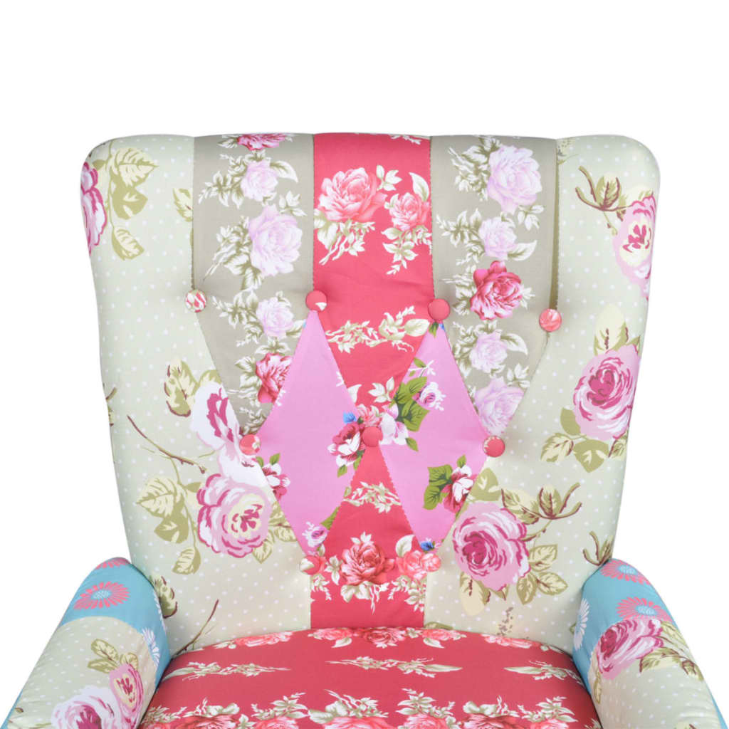 vidaXL atzveltnes krēsls ar tekstilmozaīkas apdari