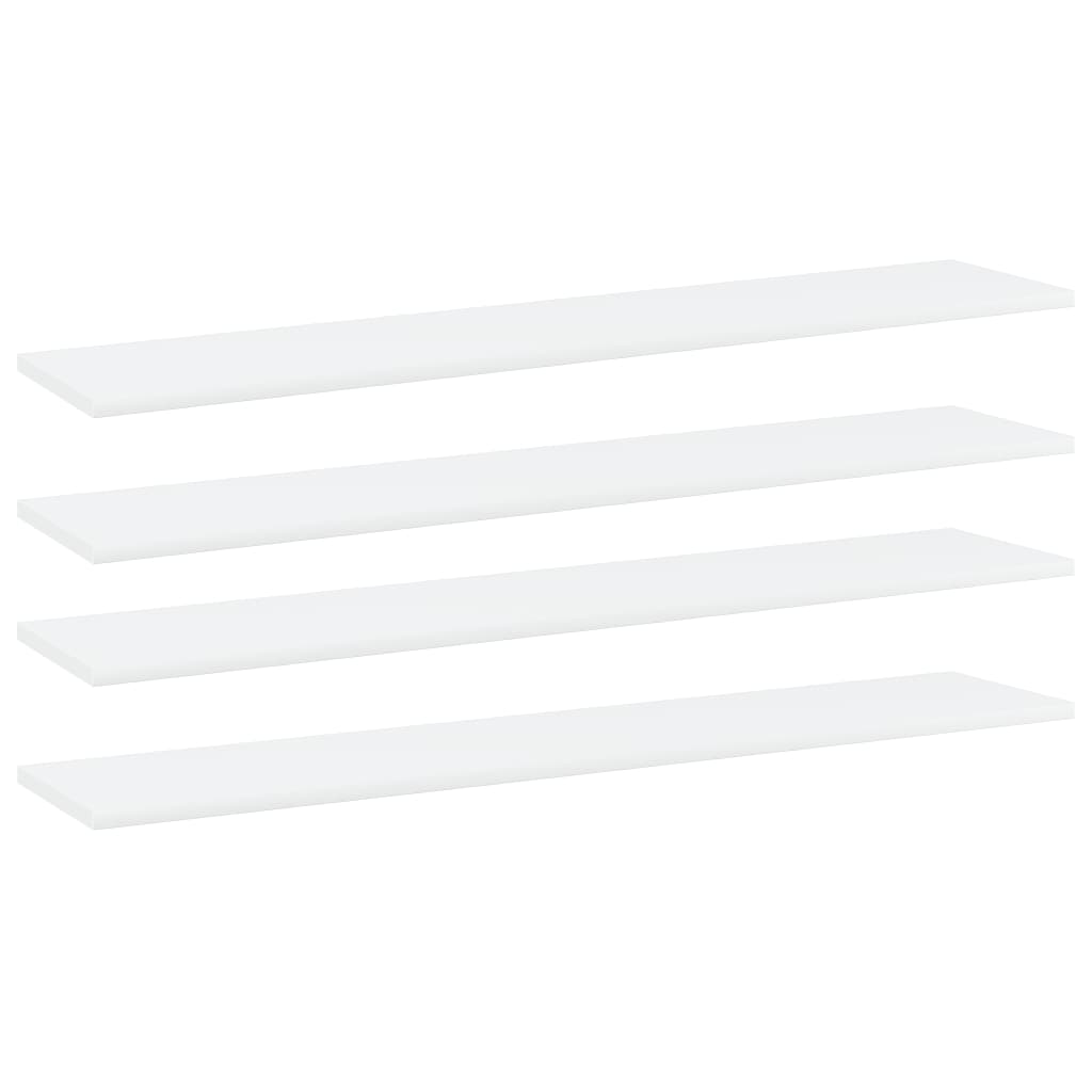 vidaXL plauktu dēļi, 4 gab., balti, 100x20x1,5 cm, skaidu plāksne