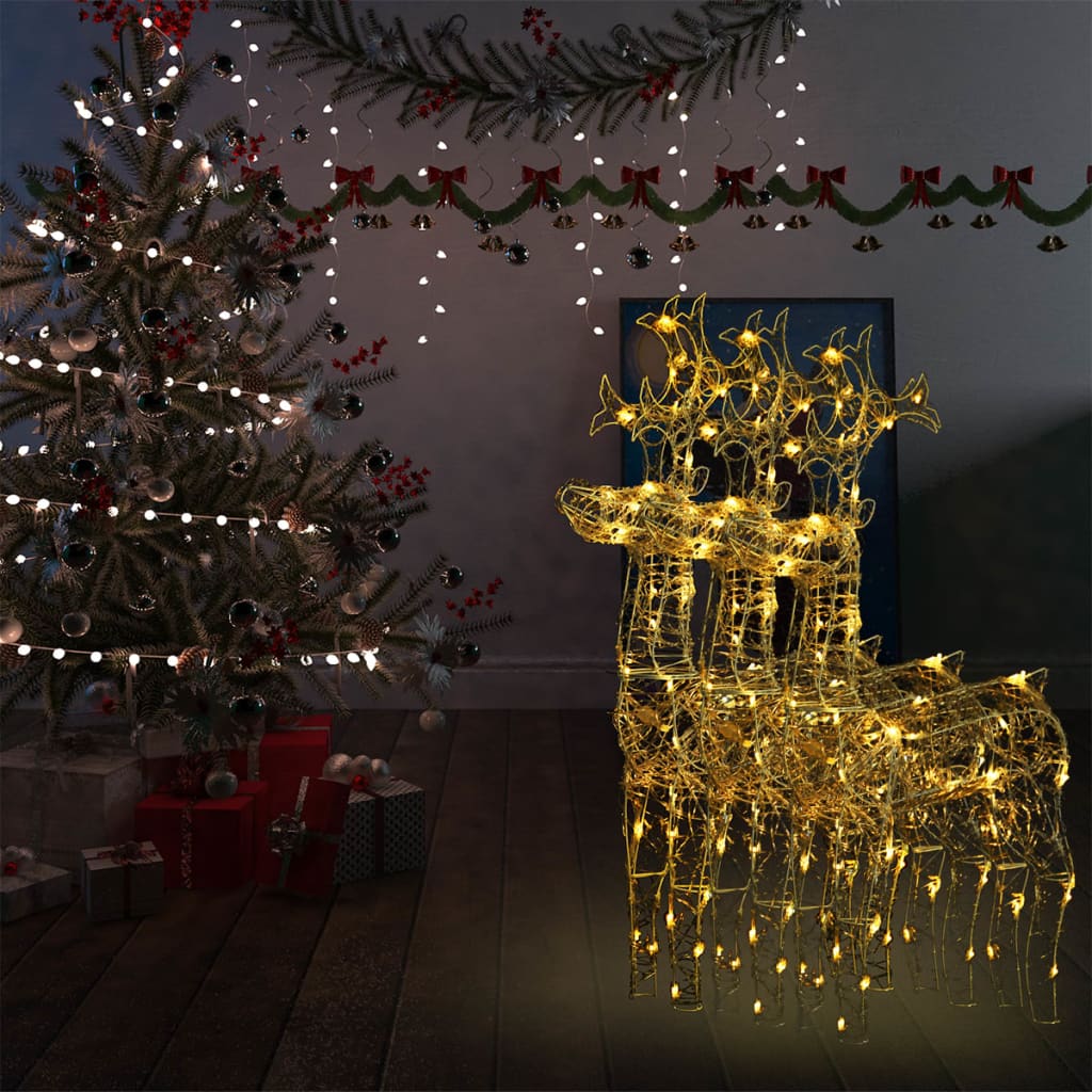 vidaXL Ziemassvētku ziemeļbriežu dekorācijas, 3 gab., 60x16x100 cm