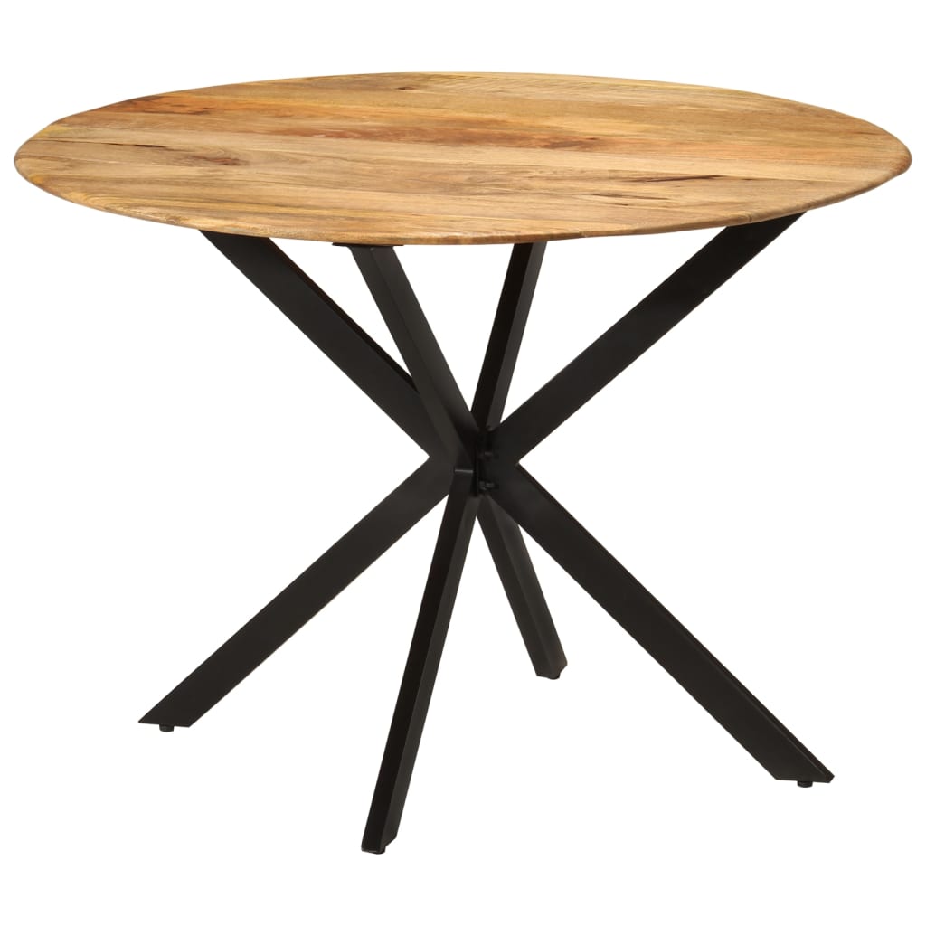 vidaXL virtuves galds, Ø110x78 cm, mango masīvkoks un tērauds