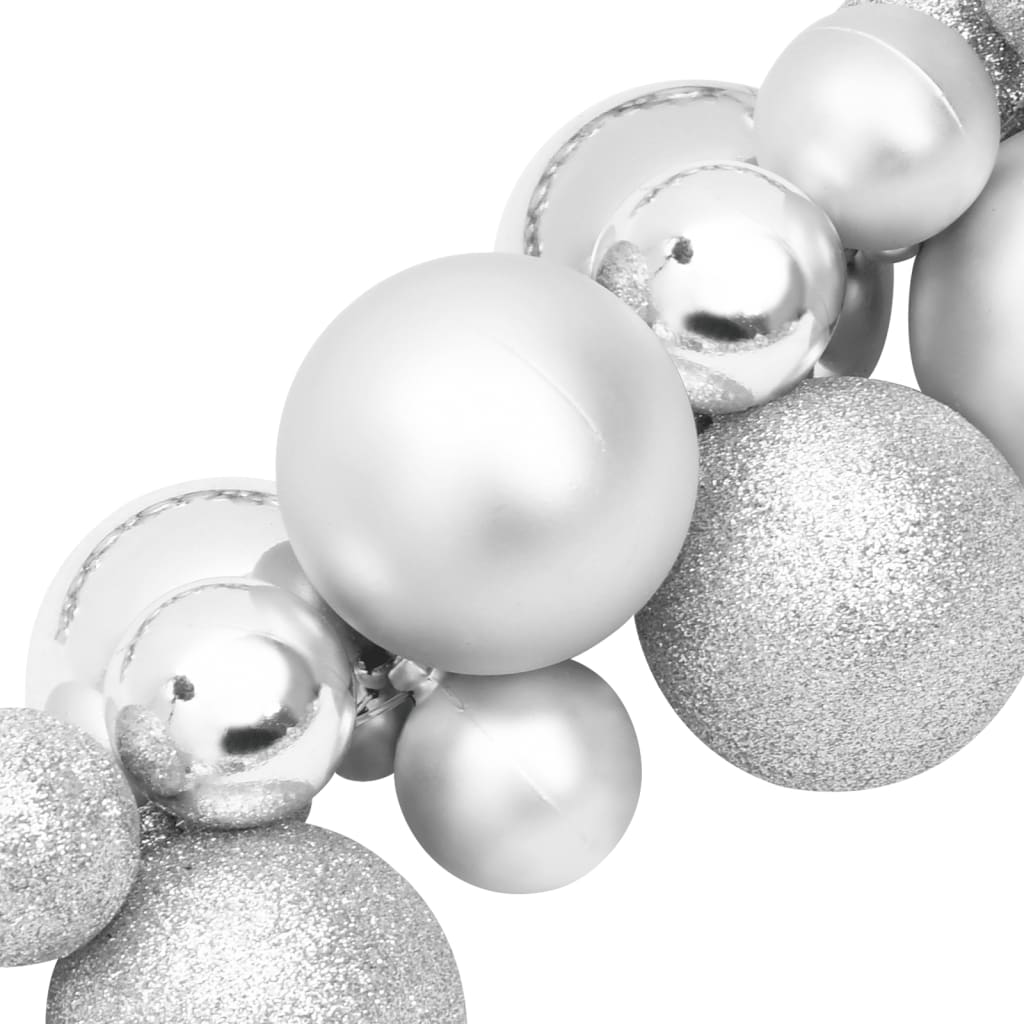 vidaXL Ziemassvētku bumbiņas, sudraba, 175 cm, polistirols