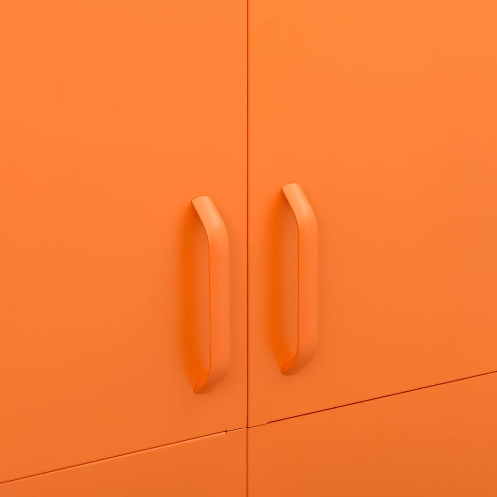 vidaXL skapis, 90x50x180 cm, tērauds, oranžs