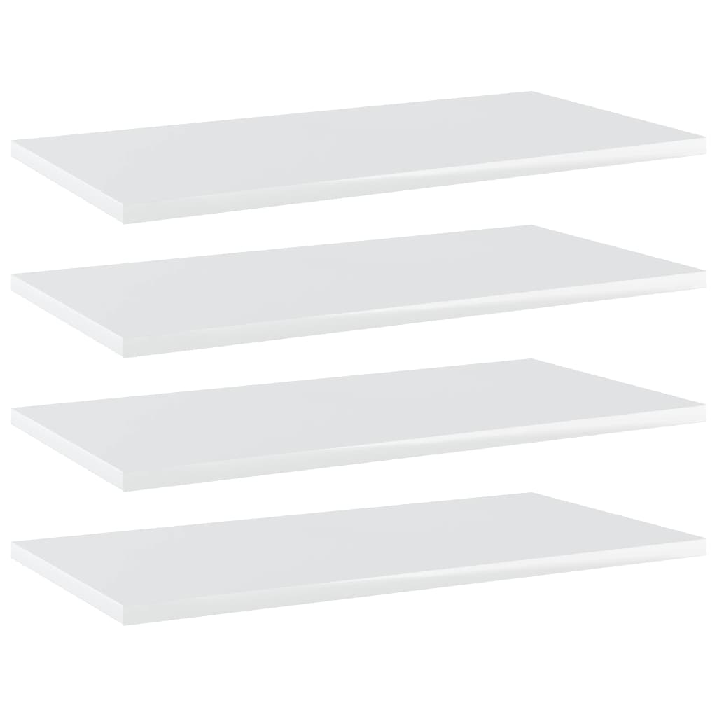 vidaXL plauktu dēļi, 4 gab., spīdīgi balti, 60x30x1,5cm, skaidu plātne