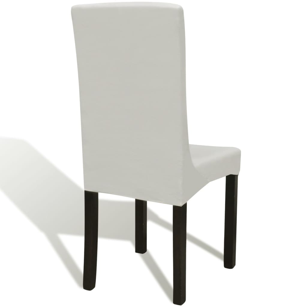 vidaXL elastīgi krēslu pārvalki, 6 gab., krēmkrāsas