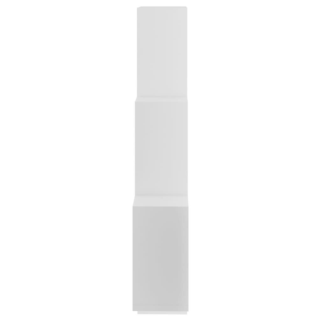 vidaXL sienas plaukts, balts, 78x15x93 cm, skaidu plāksne