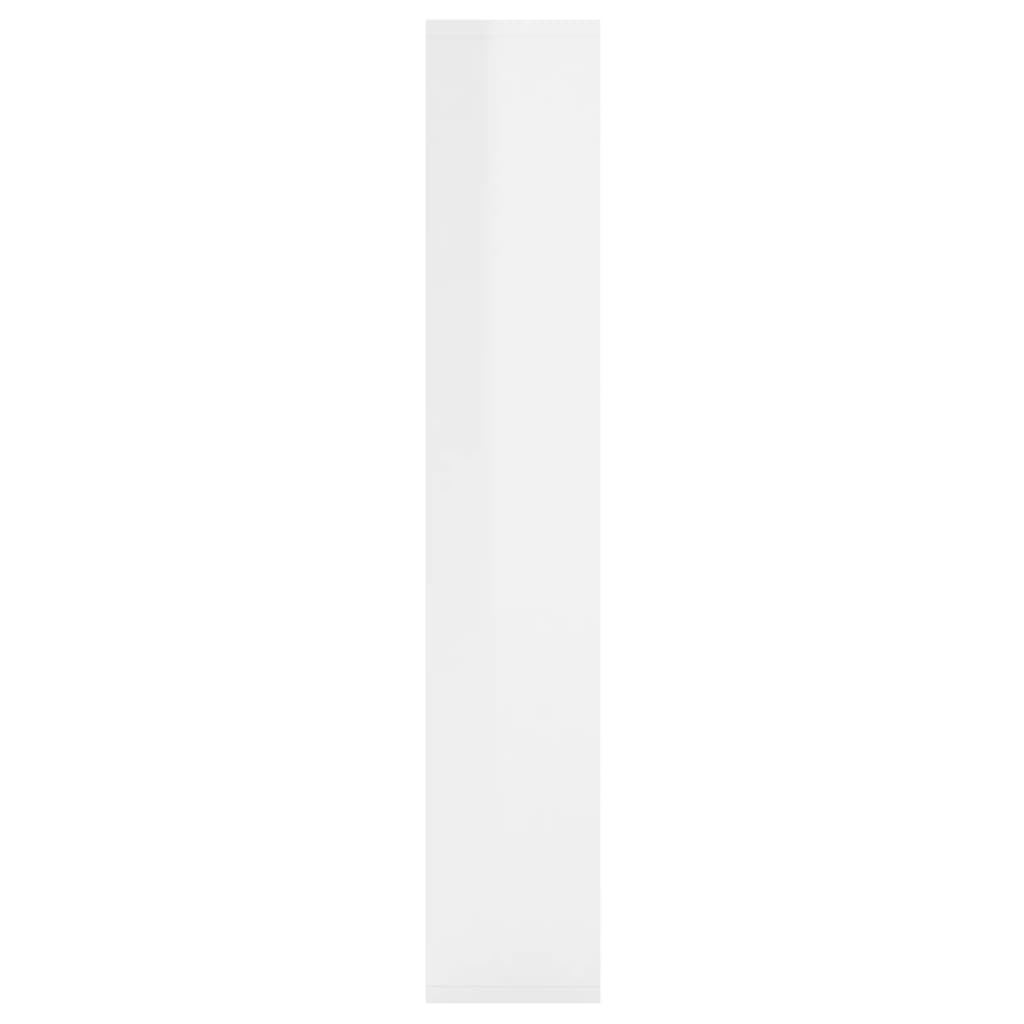 vidaXL sienas plaukts, spīdīgi balts, 36x16x90 cm, skaidu plāksne