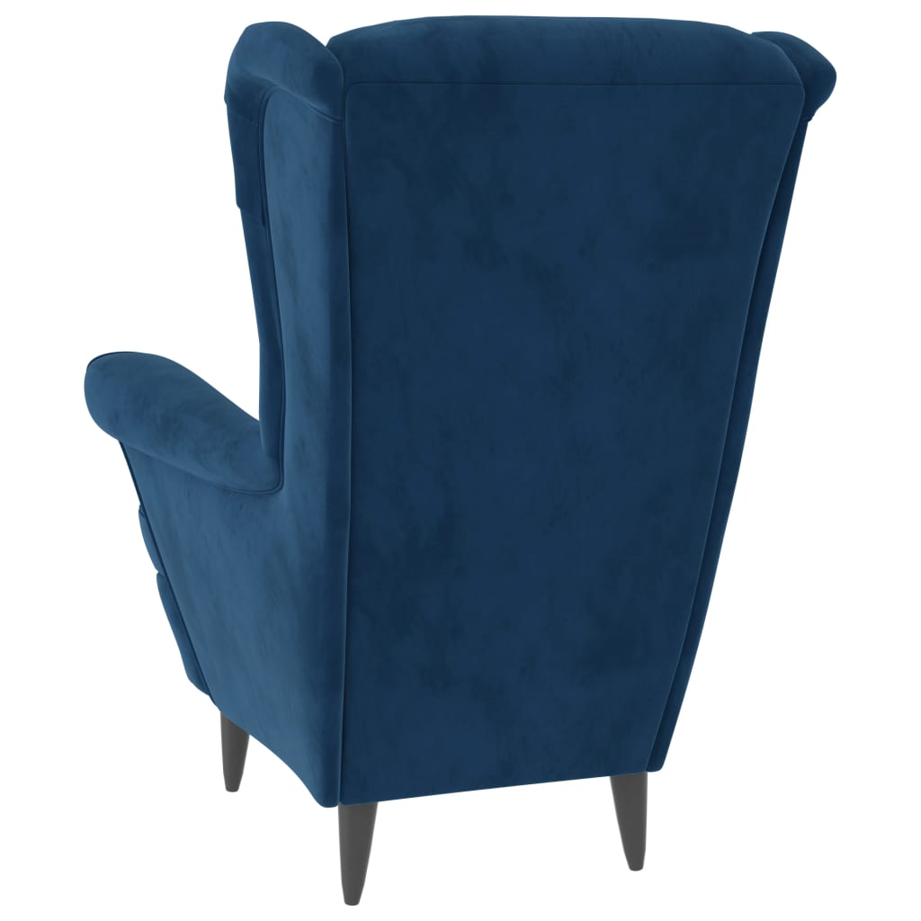 vidaXL atpūtas krēsls, zils samts