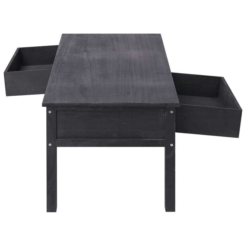 vidaXL kafijas galdiņš, 100x50x45 cm, melns, koks