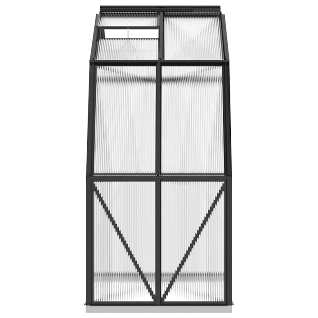 vidaXL siltumnīca ar pamatnes rāmi, antracītpelēks alumīnijs, 3,3 m²