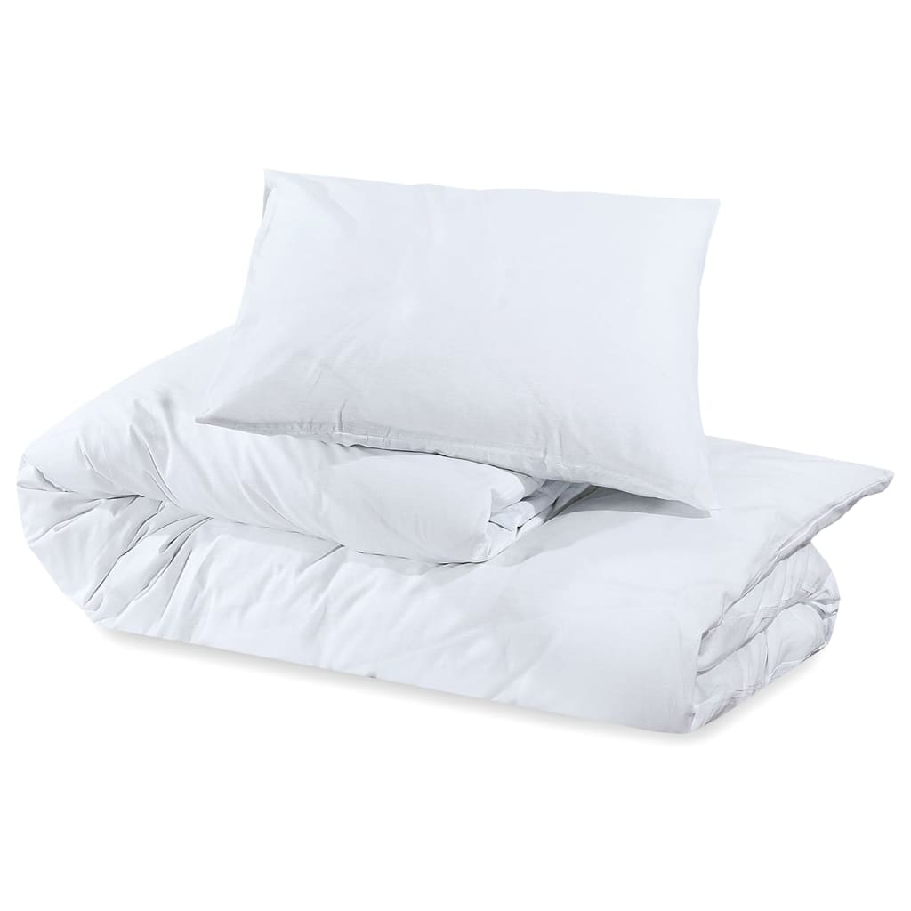 vidaXL gultasveļas komplekts, balts, 135x200 cm, viegla mikrošķiedra