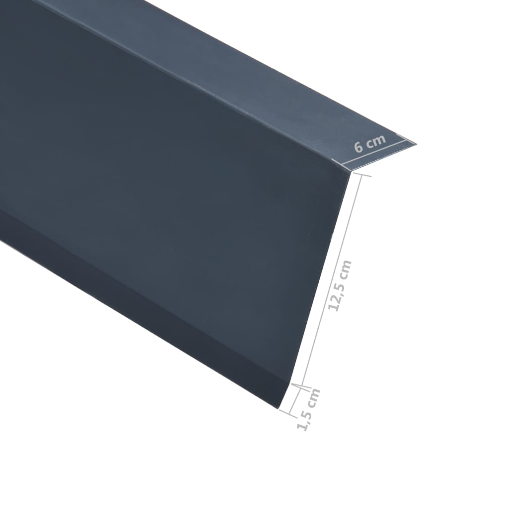 vidaXL L-formas jumta malas profili, 5 gab., pelēki, 170 cm, alumīnijs