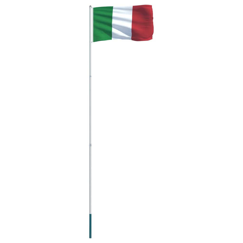 vidaXL Itālijas karogs un karoga masts, alumīnijs, 4 m