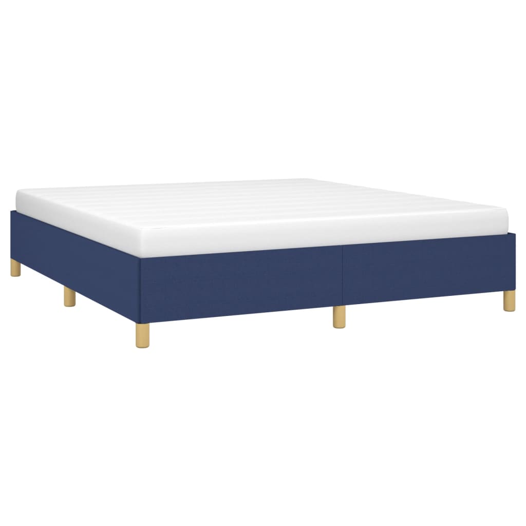 vidaXL atsperu gultas rāmis, zils, 160x200 cm, audums