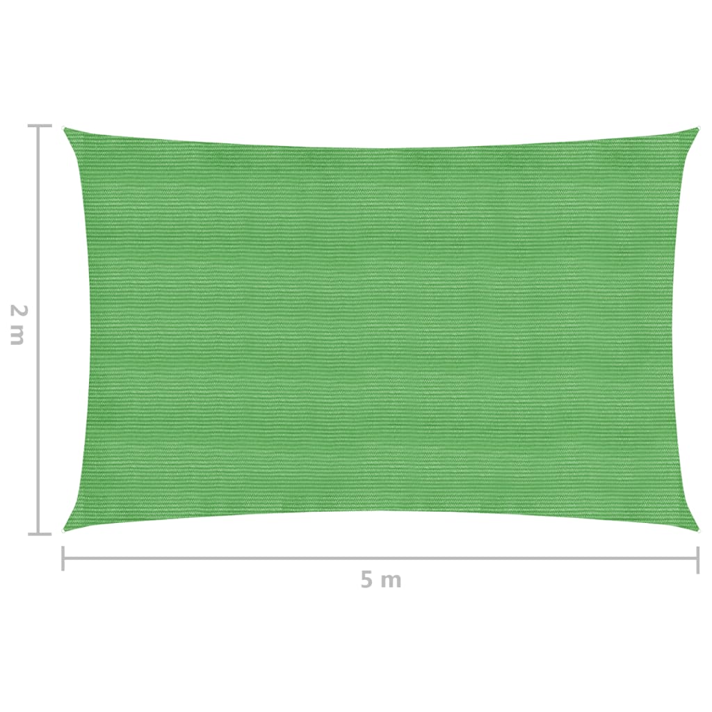 vidaXL saulessargs, 160 g/m², gaiši zaļš, 2x5 m, HDPE