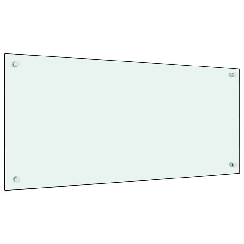 vidaXL virtuves sienas panelis, 90x40 cm, rūdīts stikls, balts
