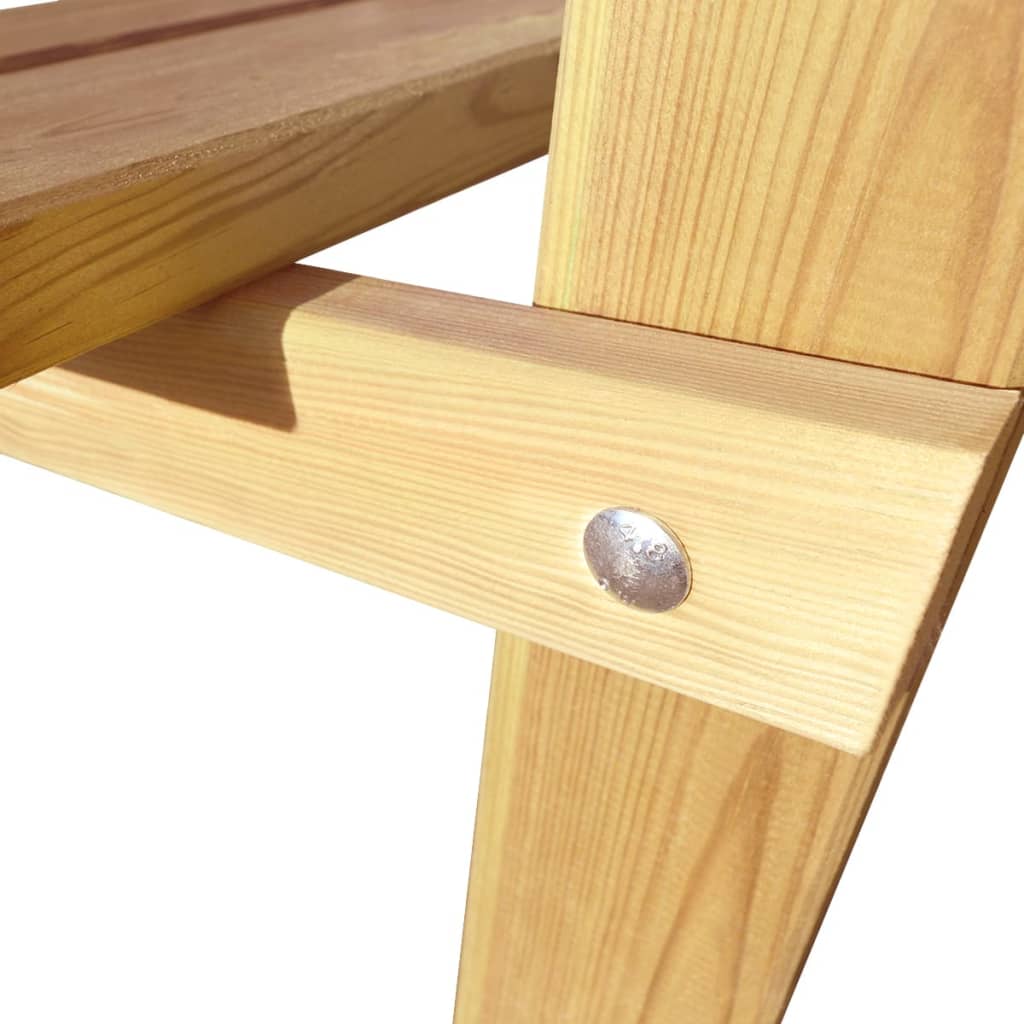 vidaXL piknika galds ar soliem, 150x184x80 cm, impregnēts priedes koks