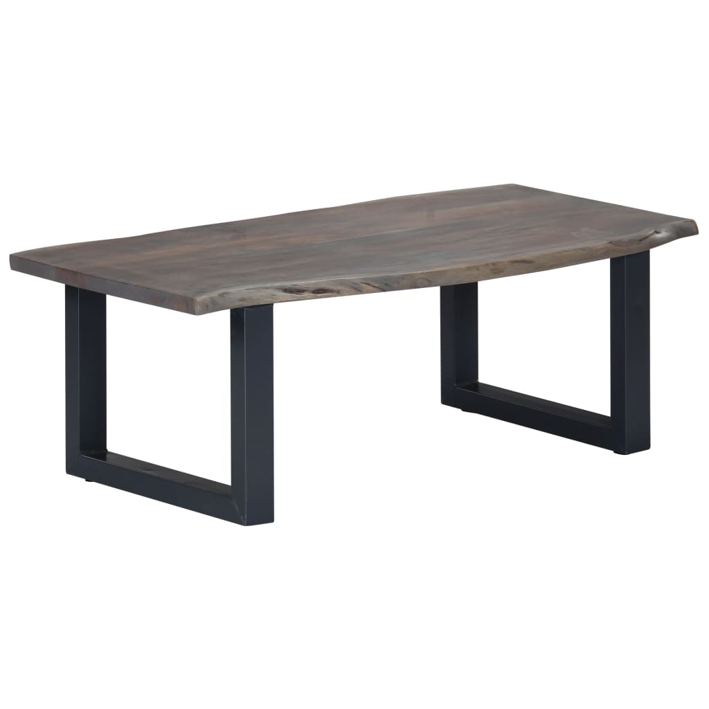 vidaXL kafijas galdiņš, dabīga forma, 115x60x40 cm, akācija, pelēks