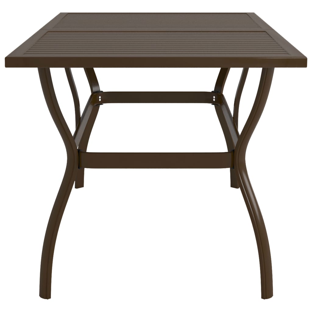 vidaXL dārza galds, brūns, 140x80x72 cm, tērauds