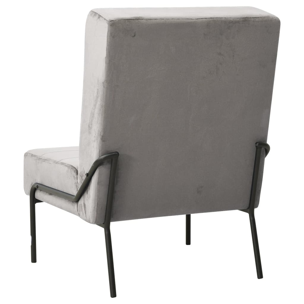 vidaXL atpūtas krēsls, 65x79x87 cm, gaiši pelēks samts