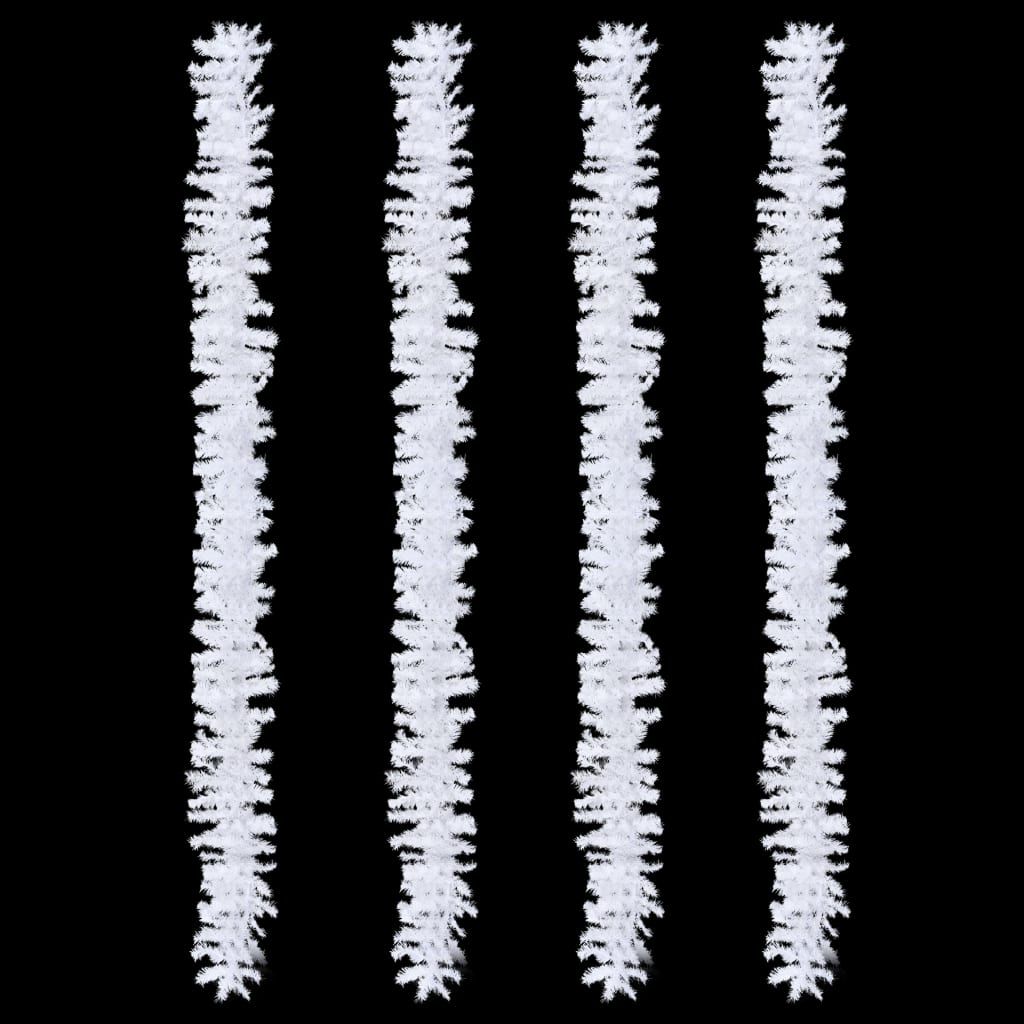 vidaXL Ziemassvētku vītnes, 4 gab., 270 cm, PVC, baltas