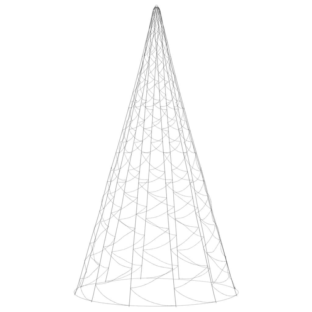 vidaXL Ziemassvētku egle karoga mastam, 3000 vēsi baltas LED, 800 cm
