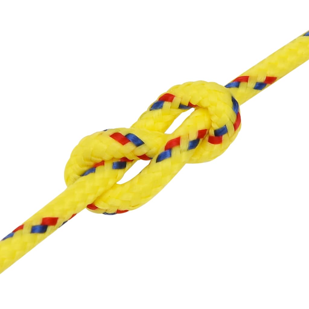 vidaXL laivu virve, dzeltena, 4 mm, 250 m, polipropilēns