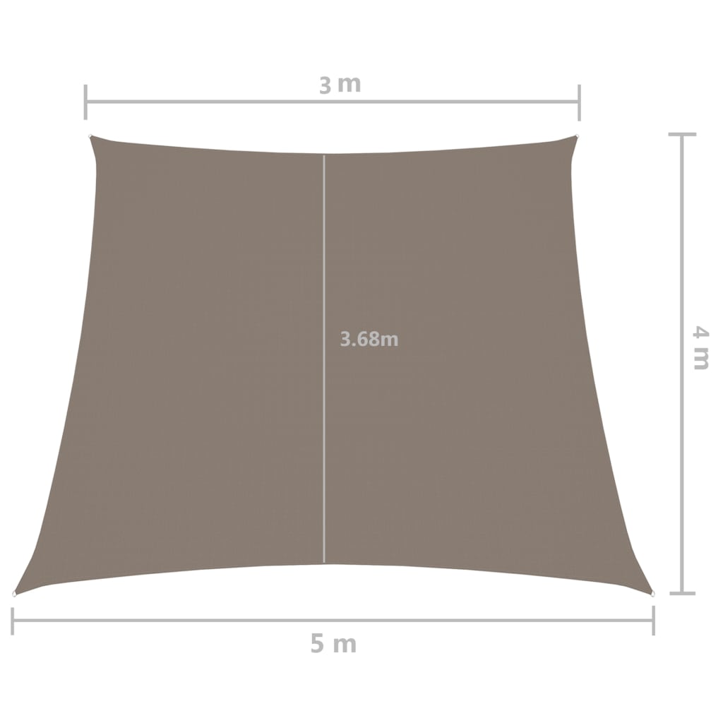 vidaXL saulessargs, 3/5x4 m, trapeces forma, pelēkbrūns audums