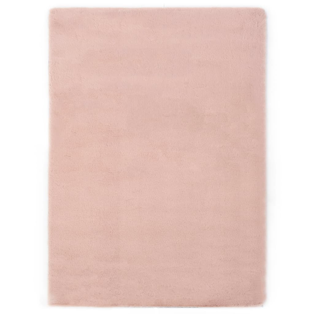 vidaXL paklājs, 160x230 cm, mākslīga truša āda, veci rozā
