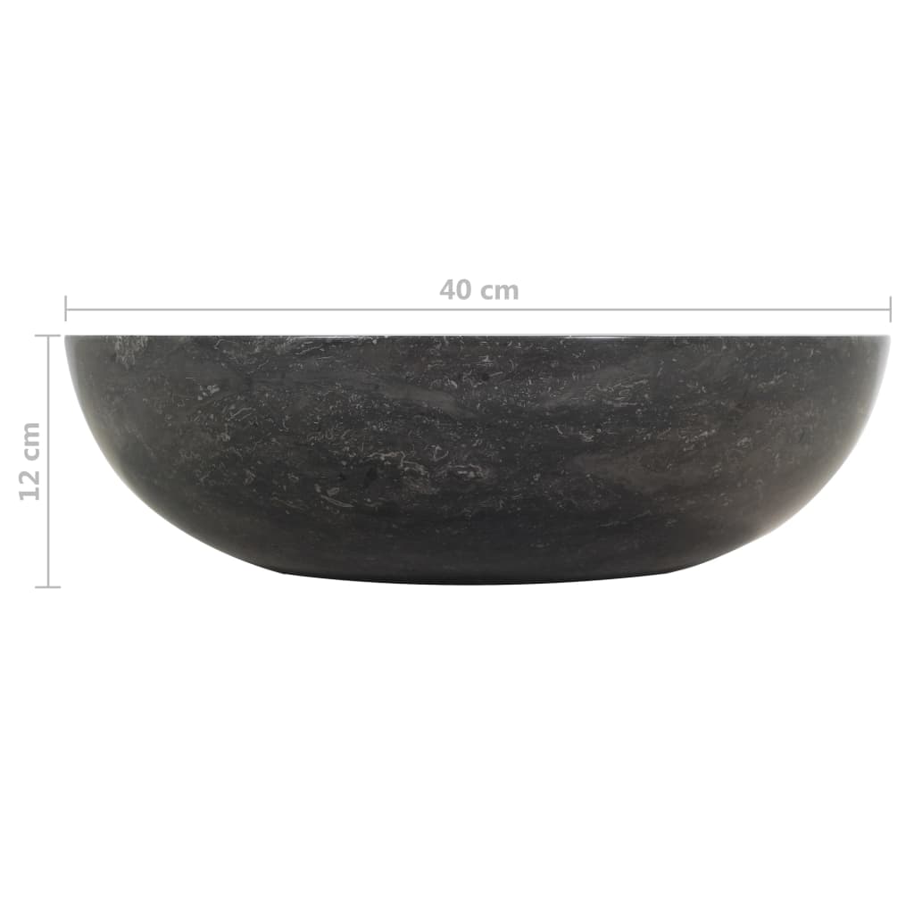 vidaXL izlietne, 40x12 cm, melns marmors
