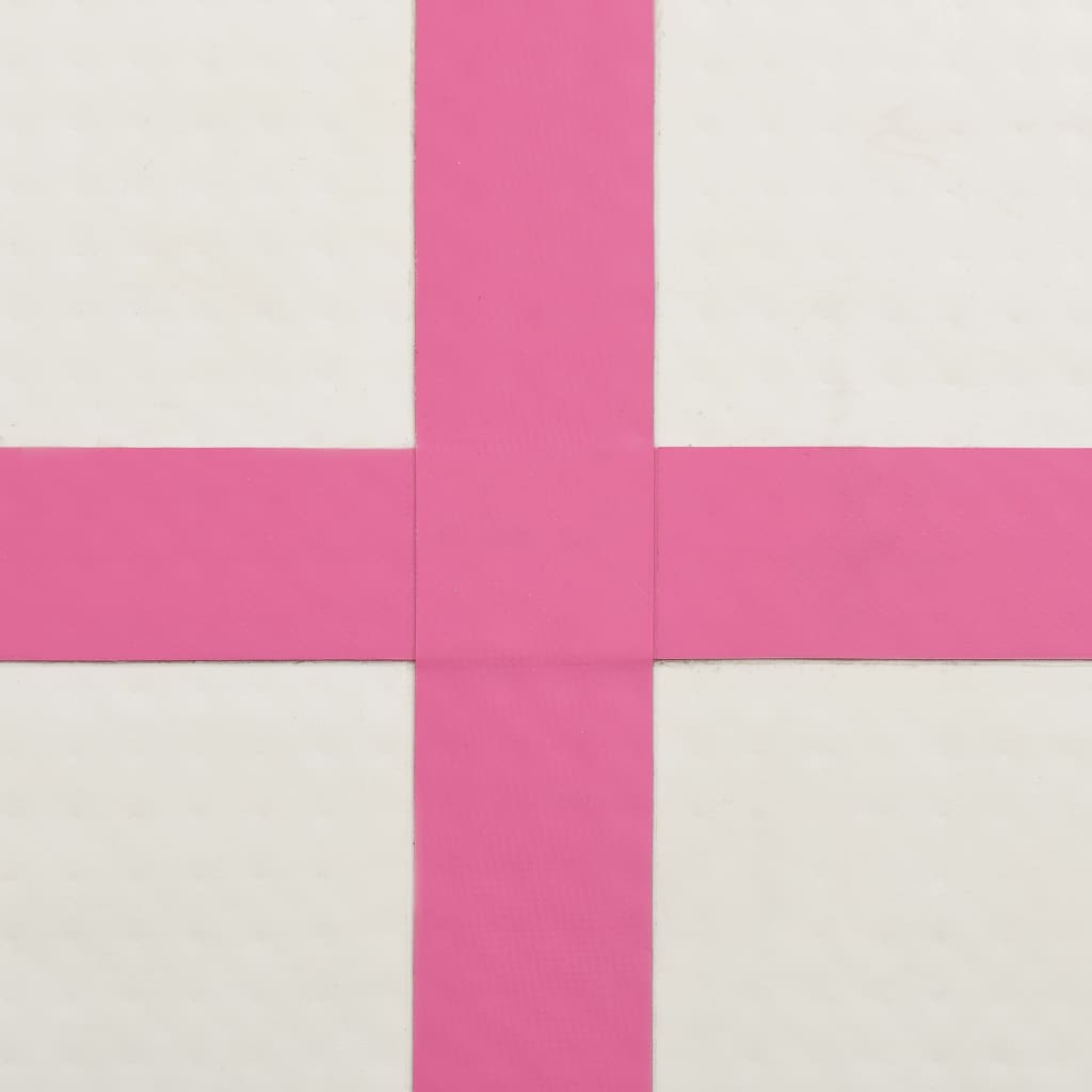 vidaXL piepūšams vingrošanas paklājs ar pumpi, 60x100x10 cm, rozā PVC