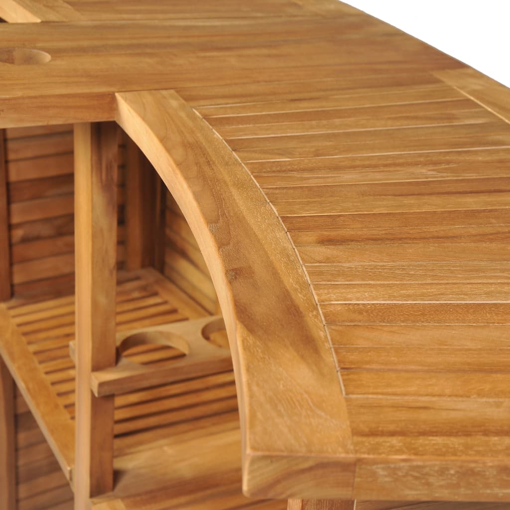 vidaXL saliekams bāra galds, 155x53x105 cm, masīvs tīkkoks