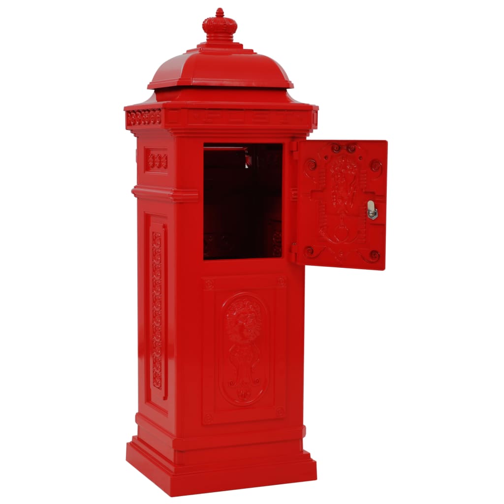 vidaXL pastkaste, retro stils, nerūsējošs alumīnijs, sarkana