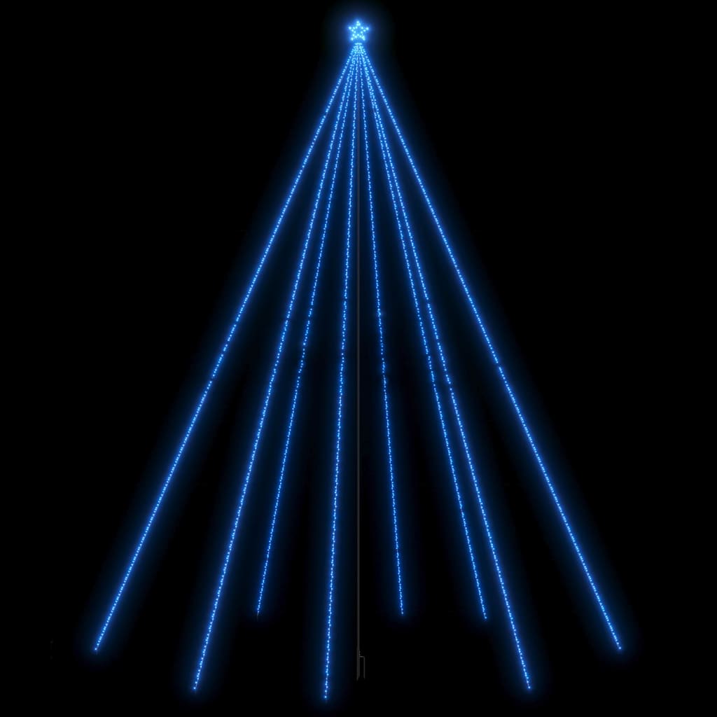 vidaXL Ziemassvētku koka gaismiņas, 1300 LED, 8 m, zilas