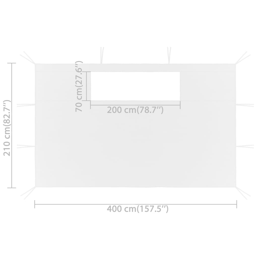 vidaXL dārza nojumes sienas ar logiem, 2 gab., 4x2,1 m, baltas