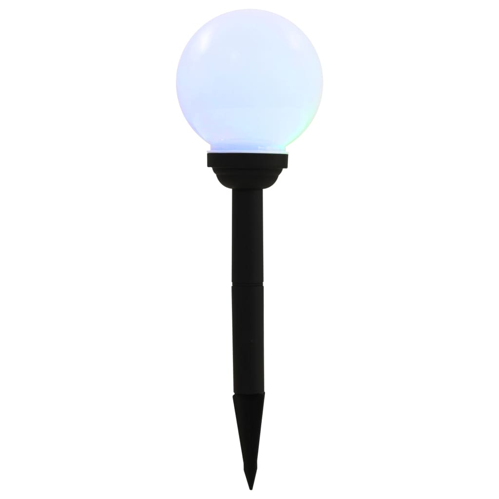 vidaXL sfēriskas āra LED solārās lampas, 4 gab., 15 cm, RGB
