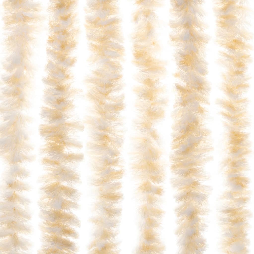 vidaXL kukaiņu aizkars, bēšs un balts, 56x200 cm, šenils