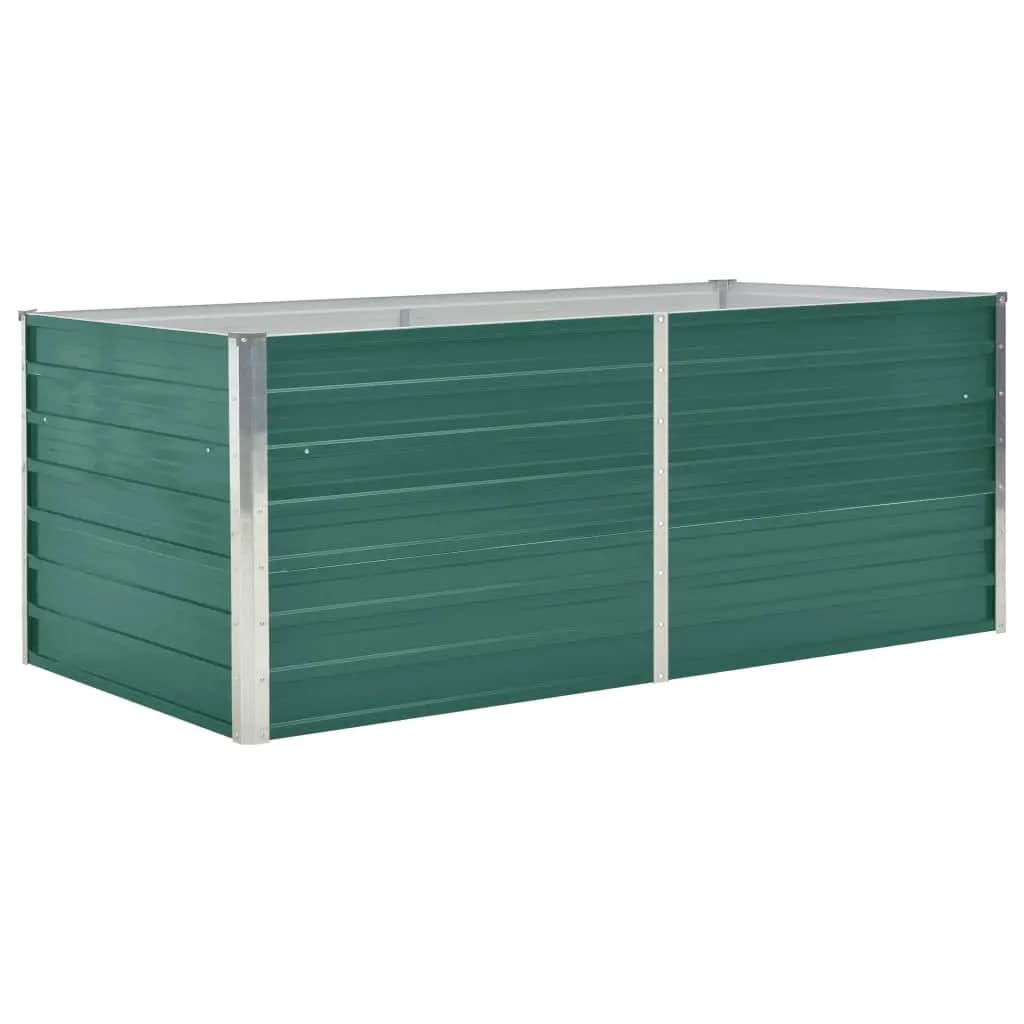 vidaXL puķu kaste, zaļa, 160x80x45 cm, cinkots tērauds