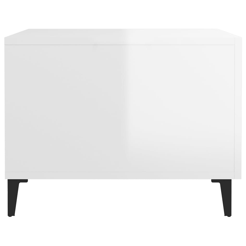 vidaXL kafijas galdiņi ar metāla kājām, 2 gab., balti, 50x50x40 cm