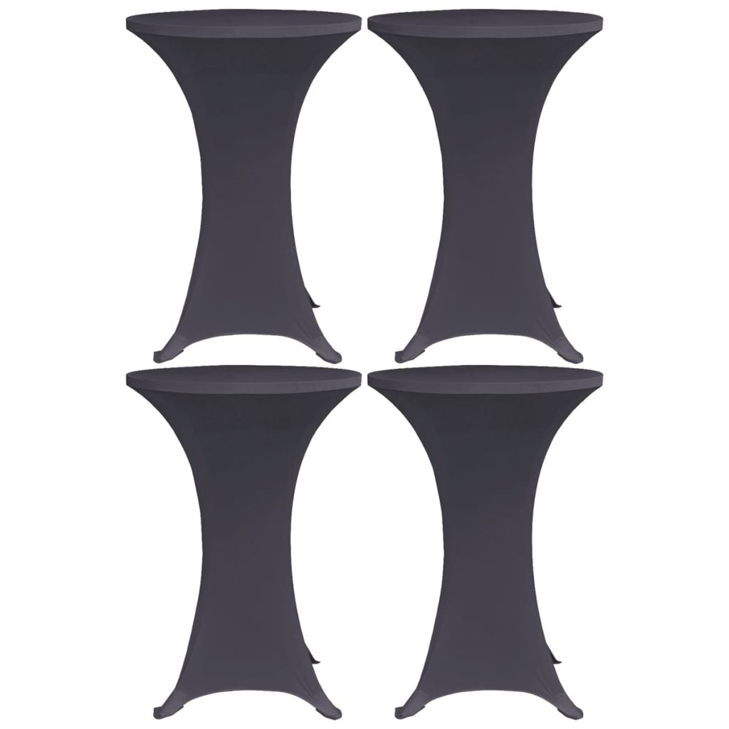 vidaXL galdu pārvalki, 4 gab., 80 cm, elastīgi, antracīta pelēki