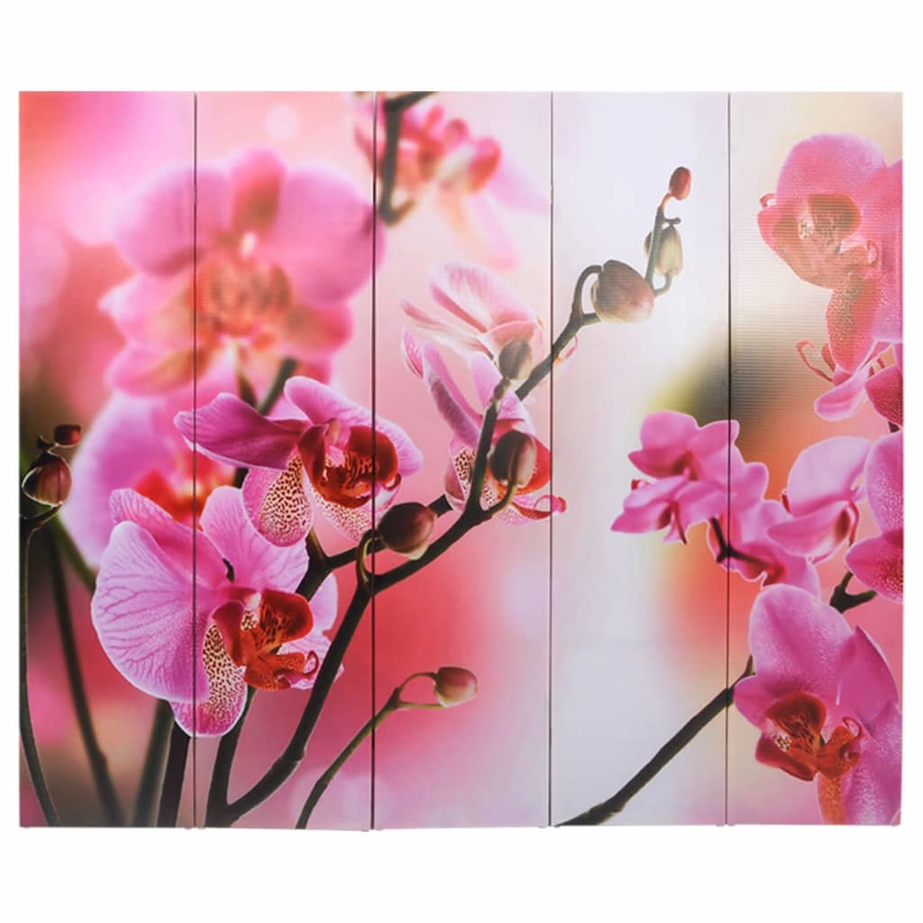 vidaXL istabas aizslietnis, 200x170 cm, saliekams, ziedu apdruka