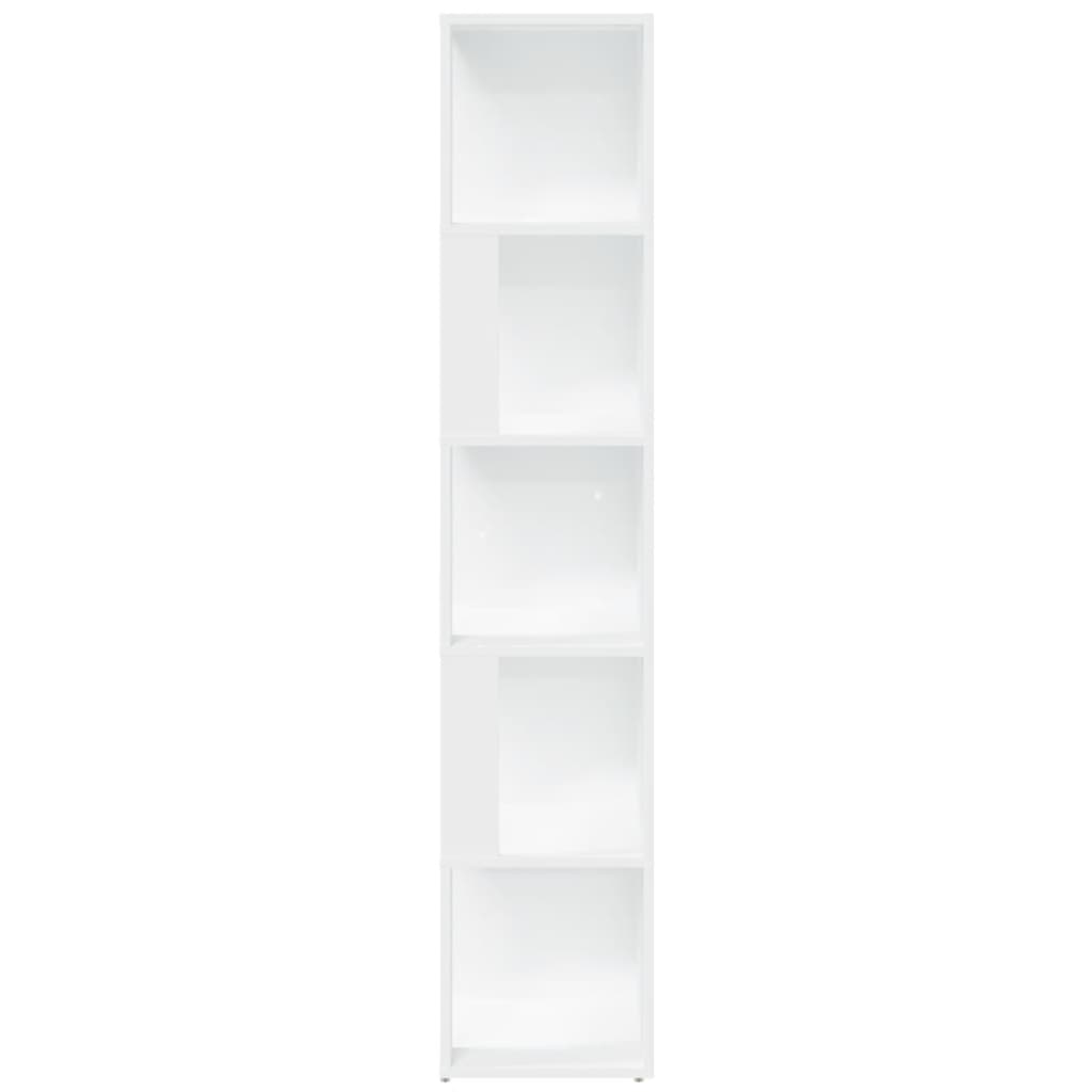 vidaXL stūra skapītis, balts, 33x33x164,5 cm, kokskaidu plātne